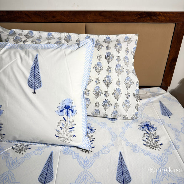 Neel Rooh Rangrez – Handblock Cotton Bedsheet, King 108×108