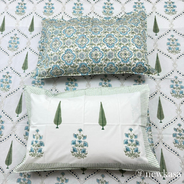 NEEL VATIKA – Handblock Cotton Bedsheet (Queen 90×108)