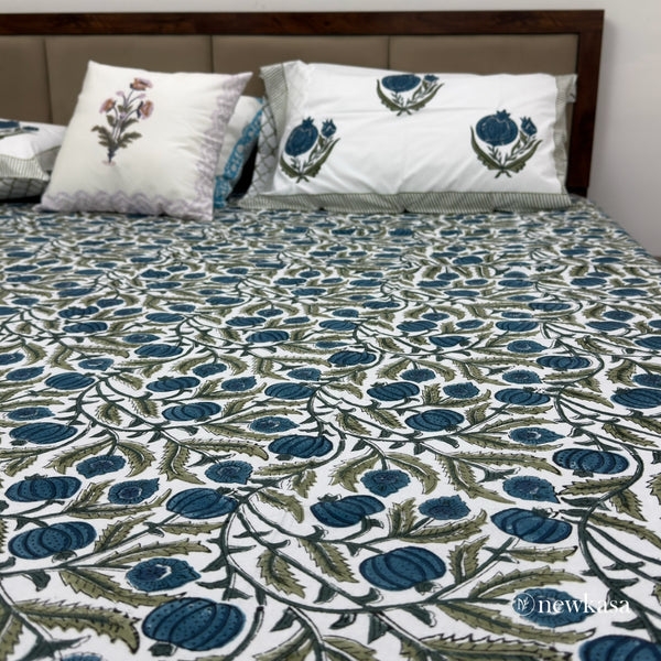 PADMIKA –  HANDBLOCK PERCLE COTTON BEDSHEET
