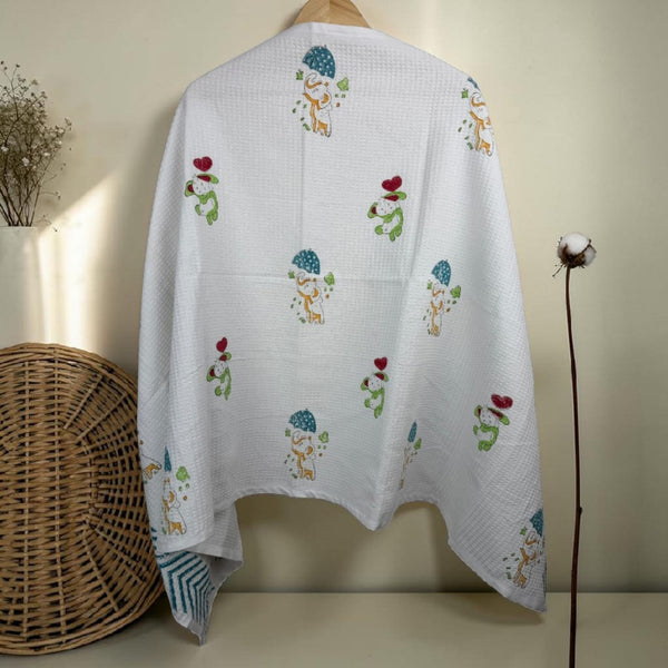 Jungle Jamboree Waffle Baby Towel