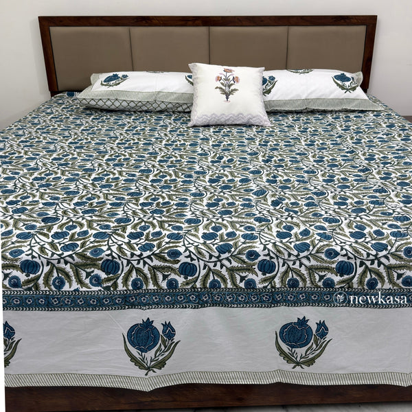 PADMIKA –  HANDBLOCK PERCLE COTTON BEDSHEET