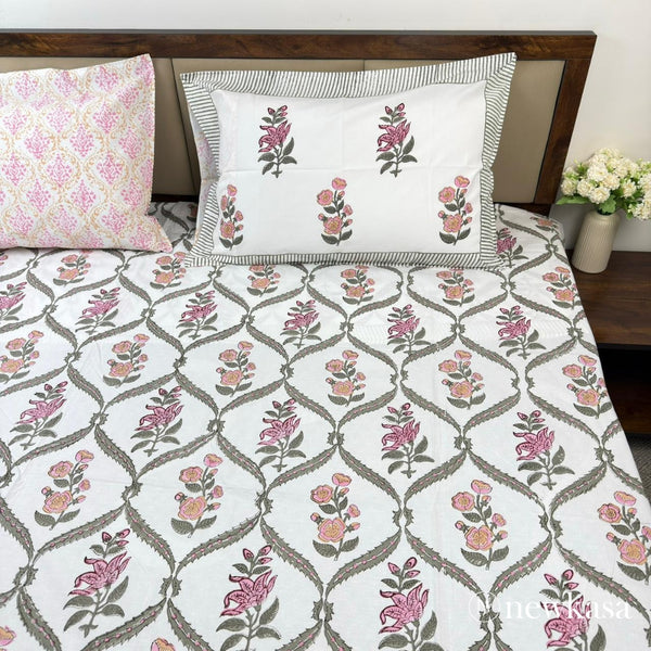 GULABMAHAL – Handblock Cotton Bedsheet (Queen 90×108)