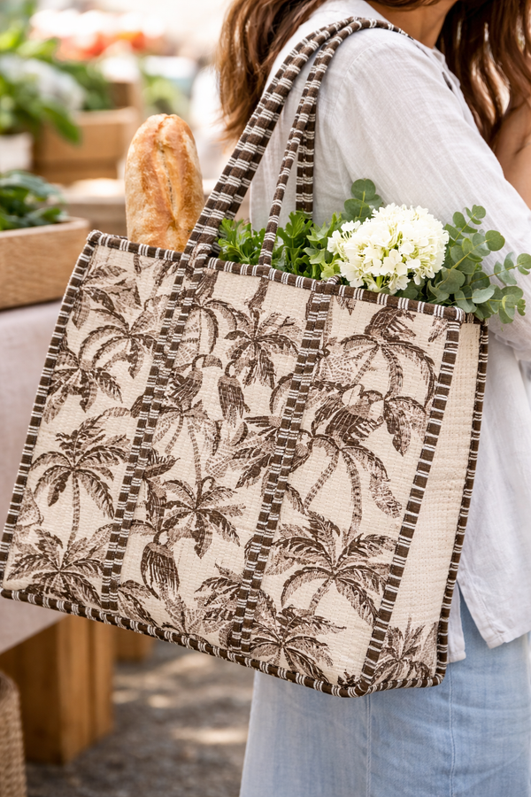 Maru Jungle Quilted Cotton Tote Bag – 18x18