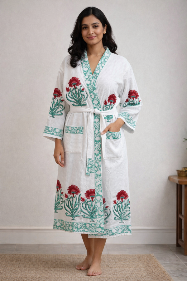 Gulnaar Cotton Waffle Bathrobe