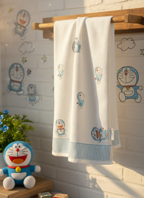 Dora’s Dreamland Waffle Handblock Printed Baby Towel Set of 2
