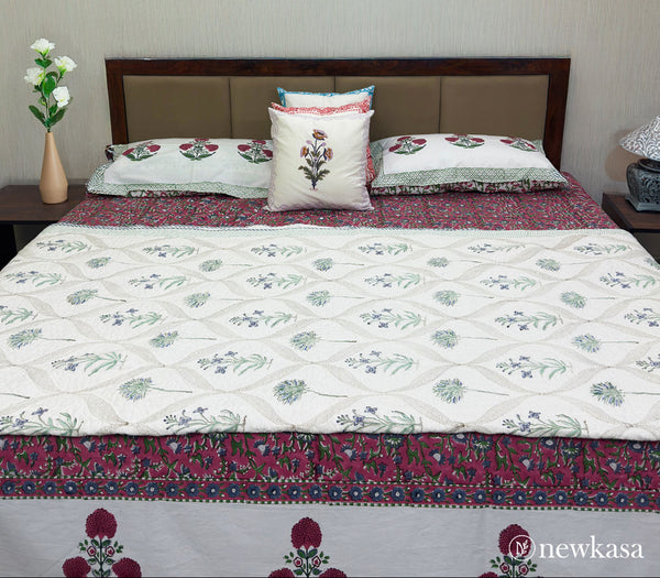 ANAR BAGH - Jaipuri Hand Block Cotton Bedsheet (KING SIZE 108*108)