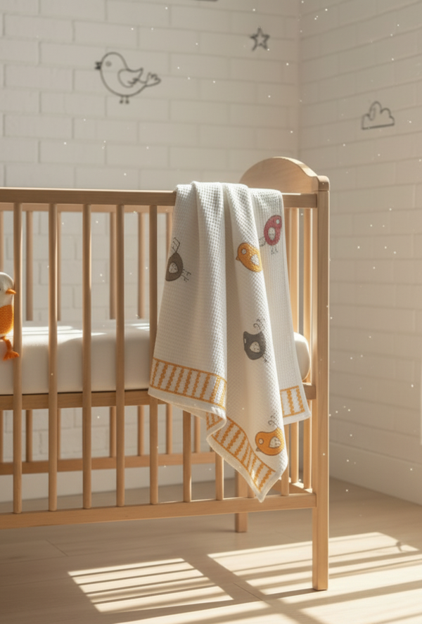 Chirpy Chintu Waffle Handblock Printed Baby Towel Set of 2