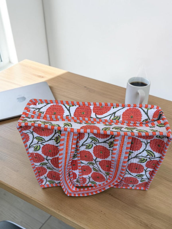 Quilted Tote Bag - Sunset Bloom