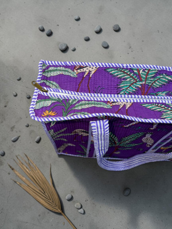 Quilted Tote Bag - Violet Safari