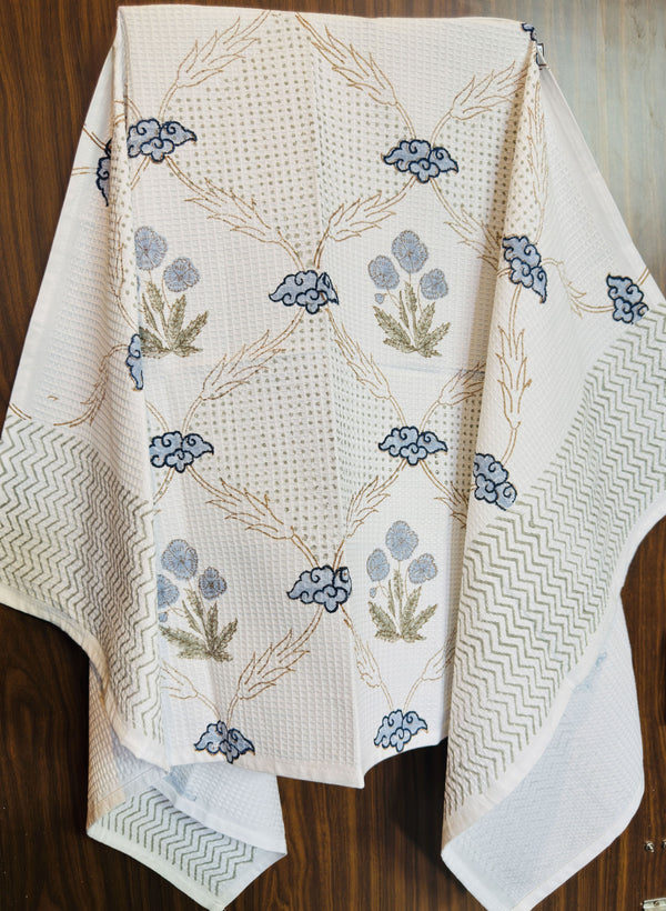 Vaayuna – Jaipuri Cotton Waffle Bath Towel Set of 2