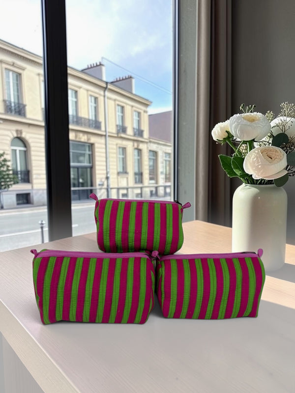 Mossberry Stripe Pouch Set