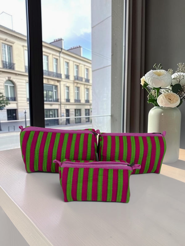 Mossberry Stripe Pouch Set