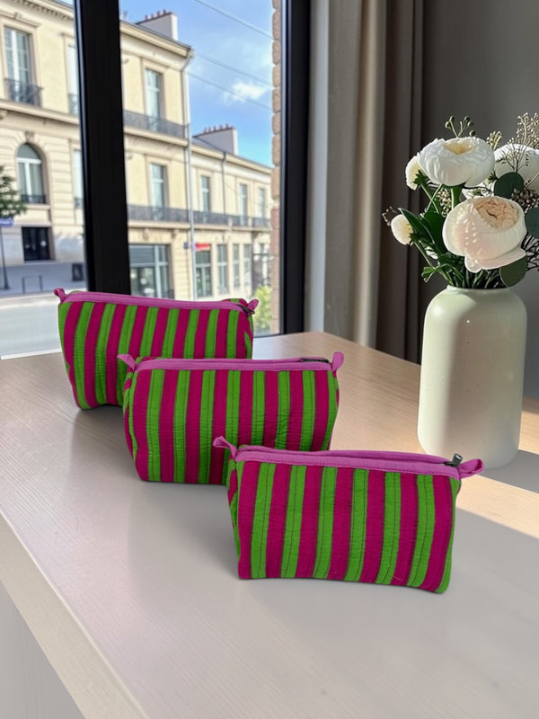 Mossberry Stripe Pouch Set