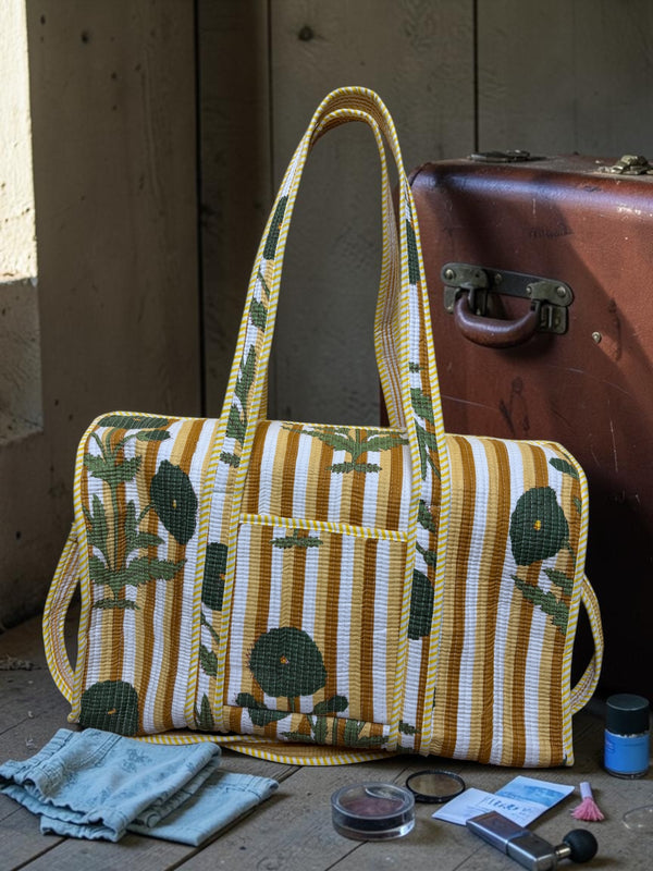 Golden Trail Quilted Duffel Bag