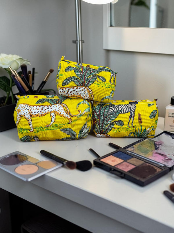 Quilted Vanity Bags - Safari Sunshine