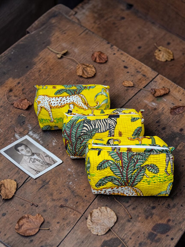 Quilted Vanity Bags - Safari Sunshine