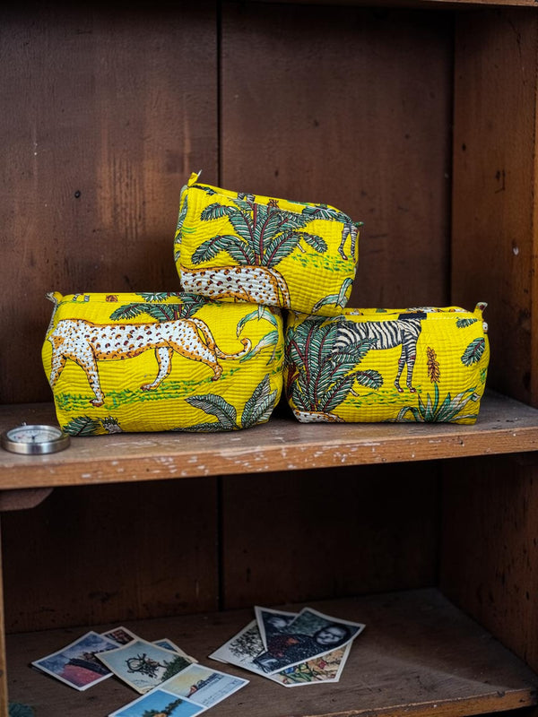 Quilted Vanity Bags - Safari Sunshine