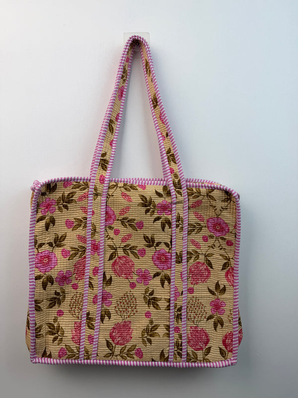 Desert Rose Quilted Tote Bag