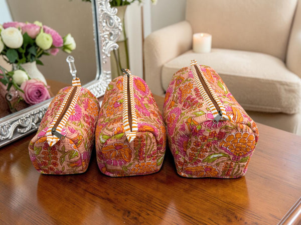 Quilted Pouch Trio - Gulbahar Peach