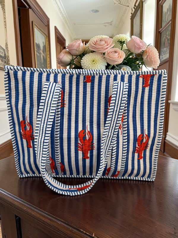 Quilted Tote Bag - Coastal Breeze