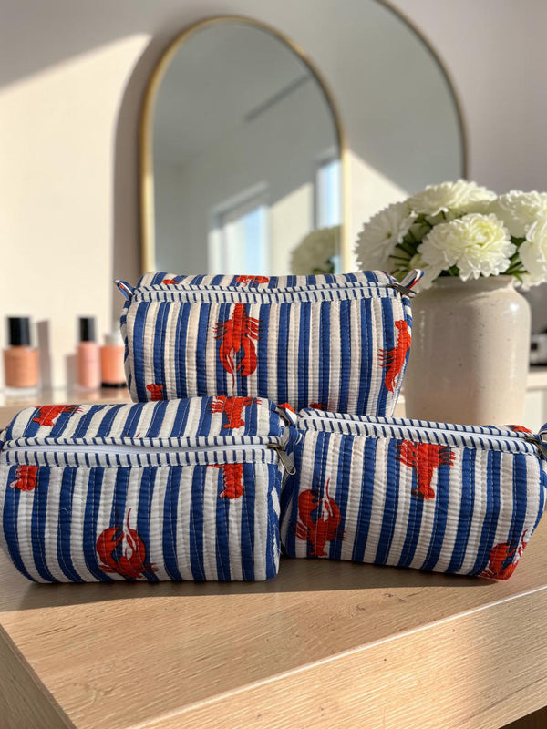 Quilted Pouch Trio - Coastal Breeze