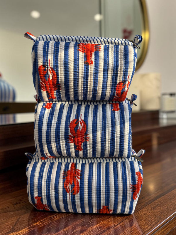 Quilted Pouch Trio - Coastal Breeze