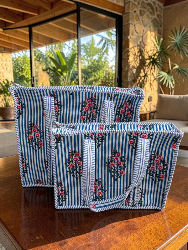 Floral Tide Quilted Tote Bag