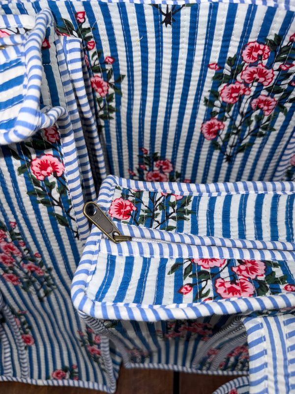Floral Tide Quilted Tote Bag