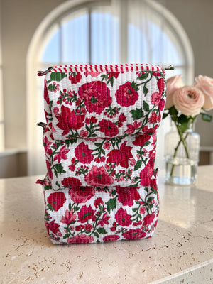 Quilted Pouch Trio - Ruby Floral