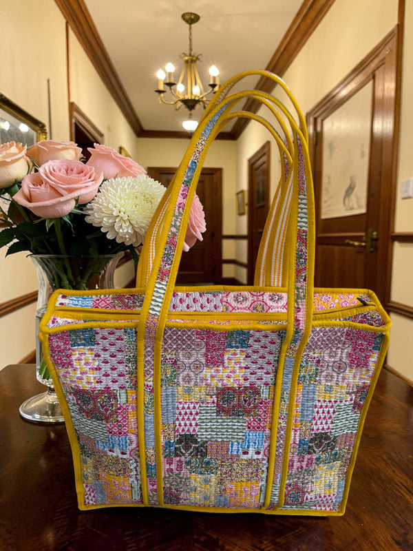 Sunny Meadow Quilted Tote Bag