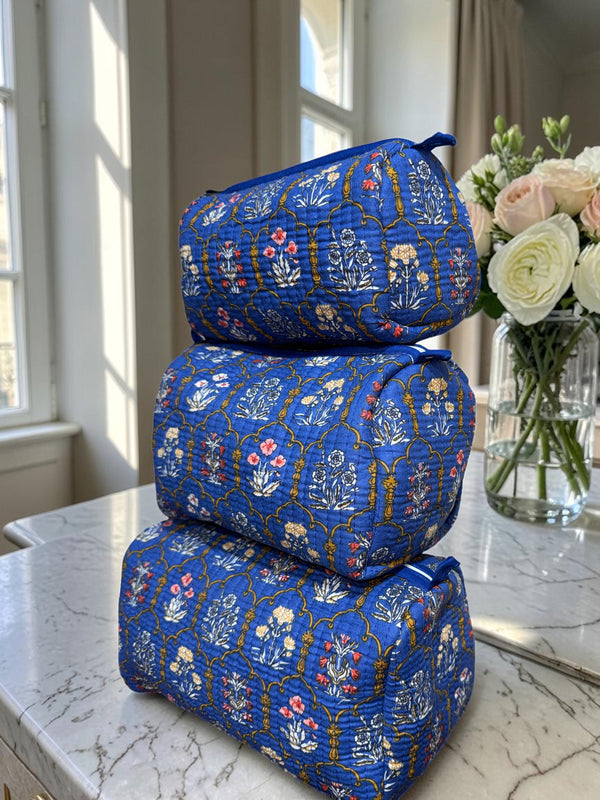 Quilted Pouch Trio - Royal Blue