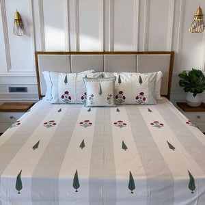 CYPRESS & MARIGOLD PERACLE COTTON BEDSHEET (QUEEN SIZE 90*108) - newkasa
