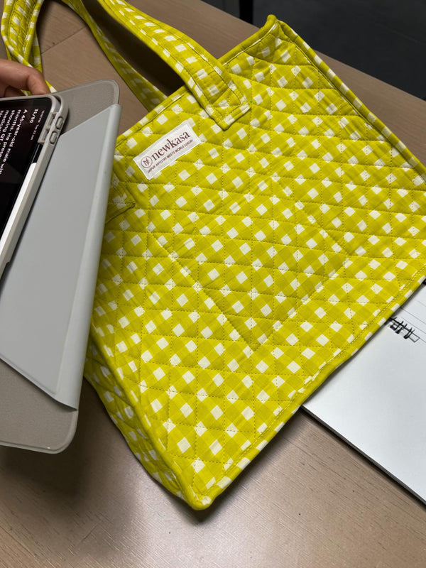 Olive Check - Office Tote Bag