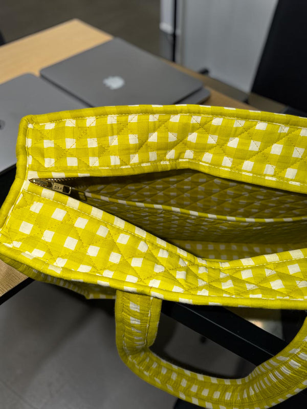 Olive Check - Office Tote Bag
