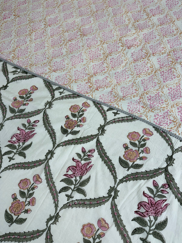 Blossom Lattice Reversible Muslin Cotton Dohar