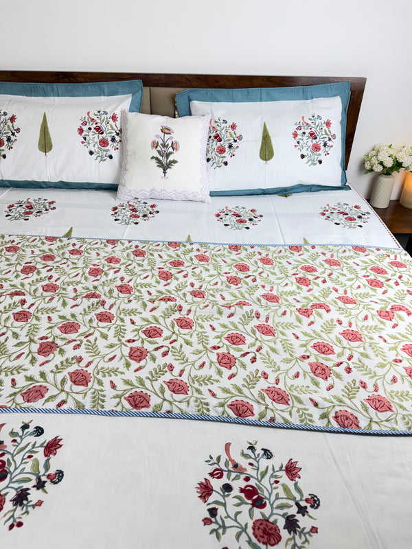 Rose Garden Reversible Muslin Cotton Dohar