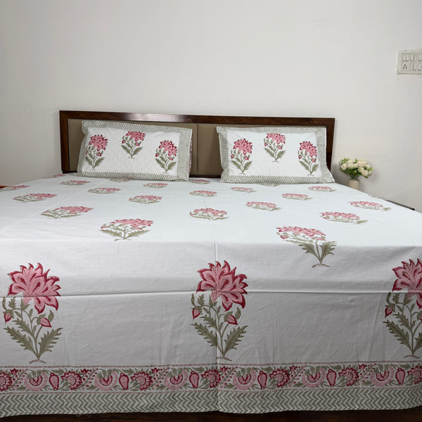 Gulaal Vasant – Handblock Percale Cotton Bedsheet