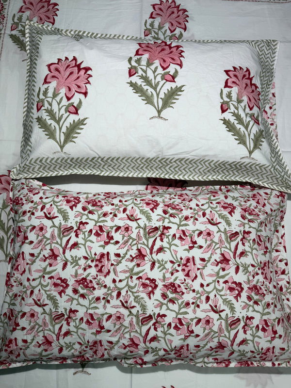 Gulaal Vasant – Handblock Percale Cotton Bedsheet