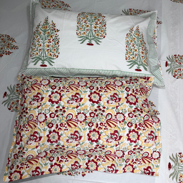 SUKOON VATIKA – Handblock Percale Cotton Bedsheet