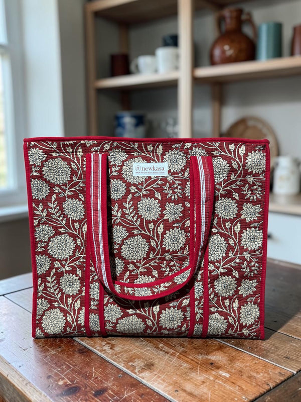 Crimson Bloom Tote