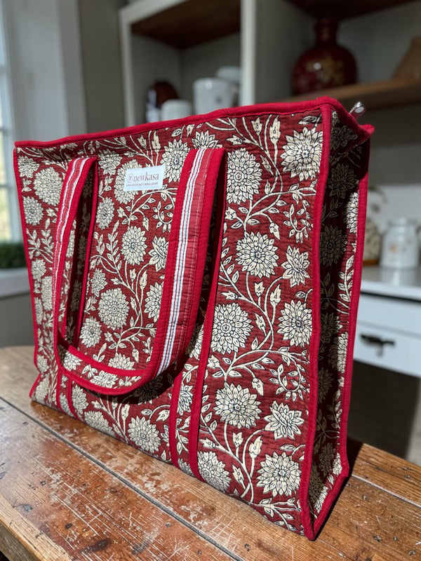 Crimson Bloom Tote