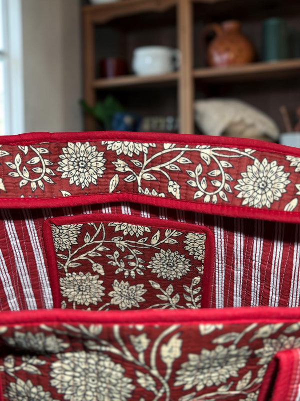 Crimson Bloom Tote