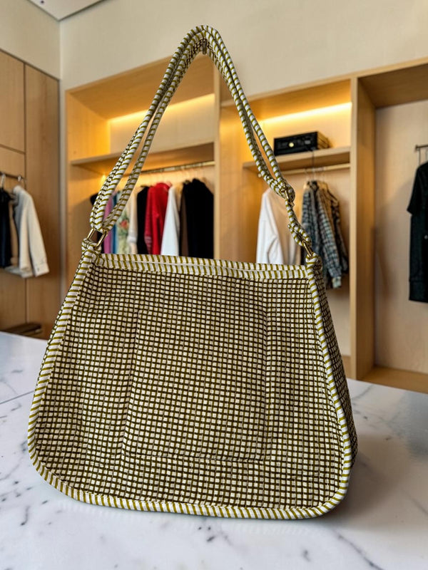 Olive Check Sling Bag