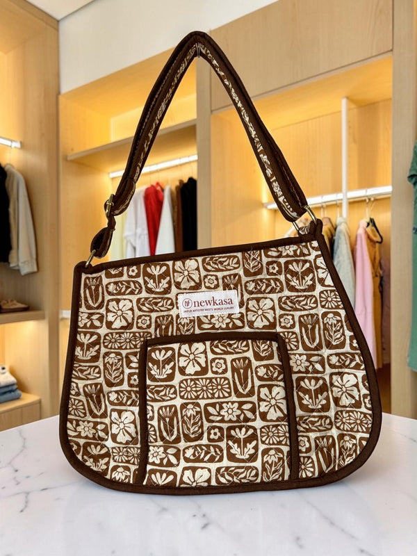 Mocha Floral Sling Bag