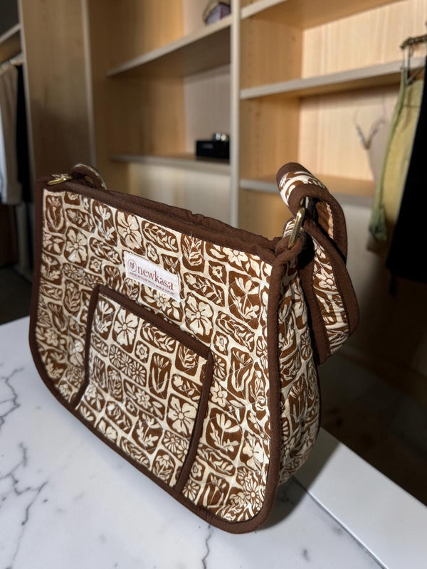Mocha Floral Sling Bag