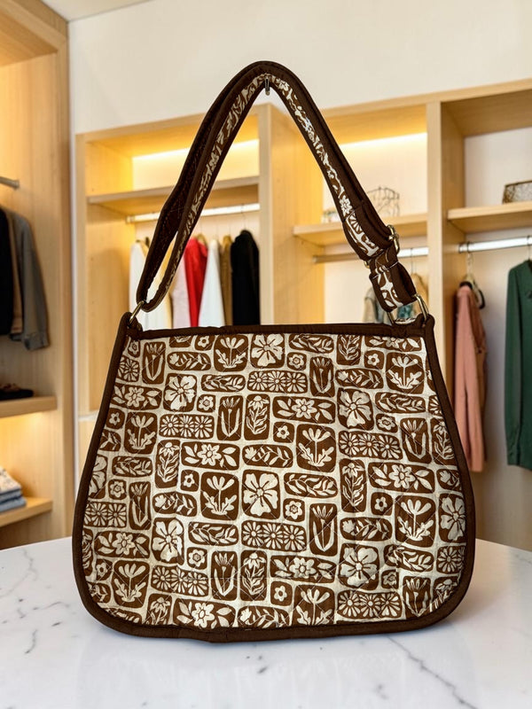 Mocha Floral Sling Bag