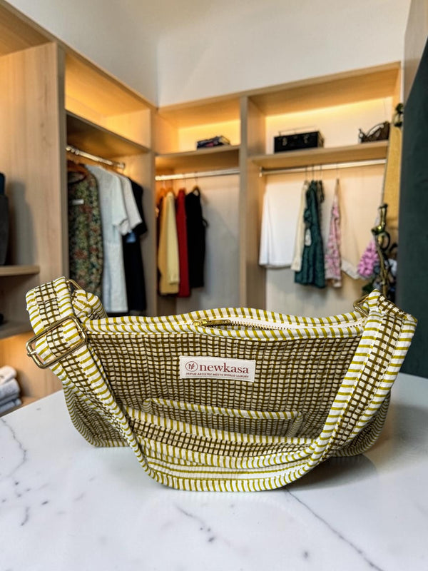 Olive Check Sling Bag