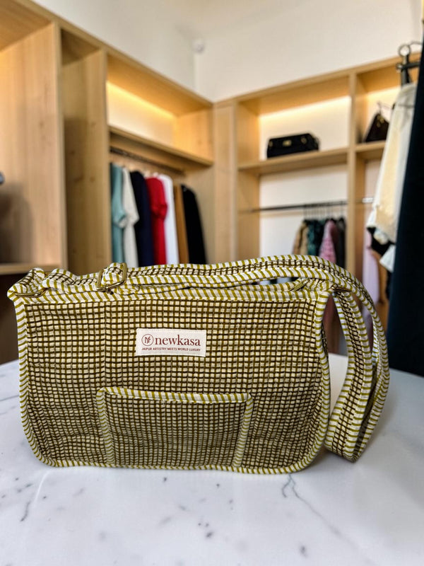 Olive Check Sling Bag