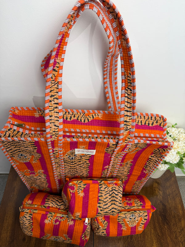 Quilted Tote Bag - Rangbaaz Safari