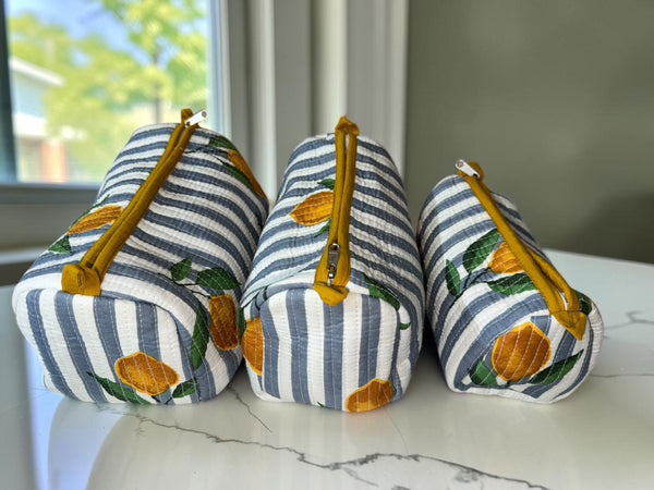 Grey Lemon Grove- 3- Toiletry Pouch